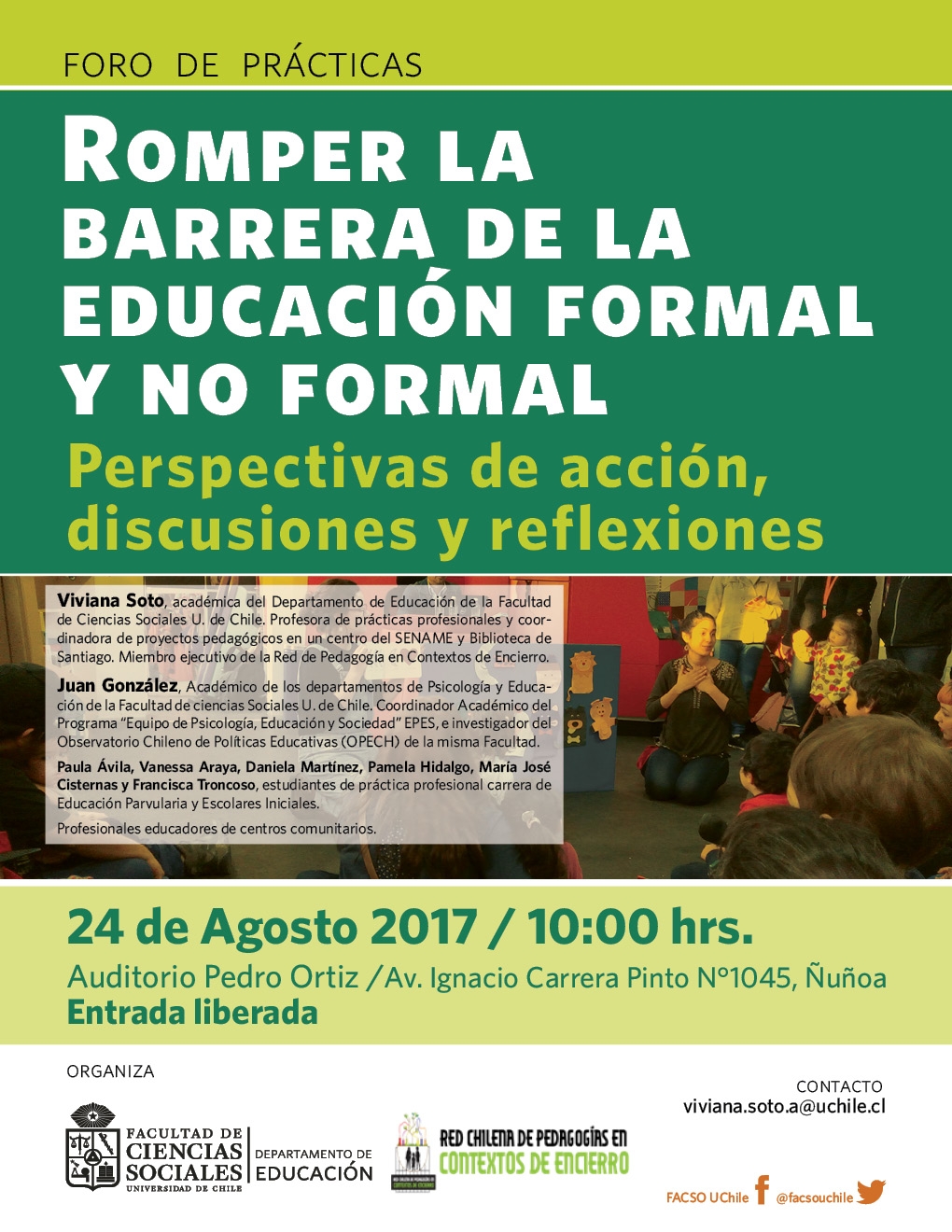 FORO: “Romper la barrera de la educación formal y no formal: Perspectivas de acción, discusiones y reflexiones”.