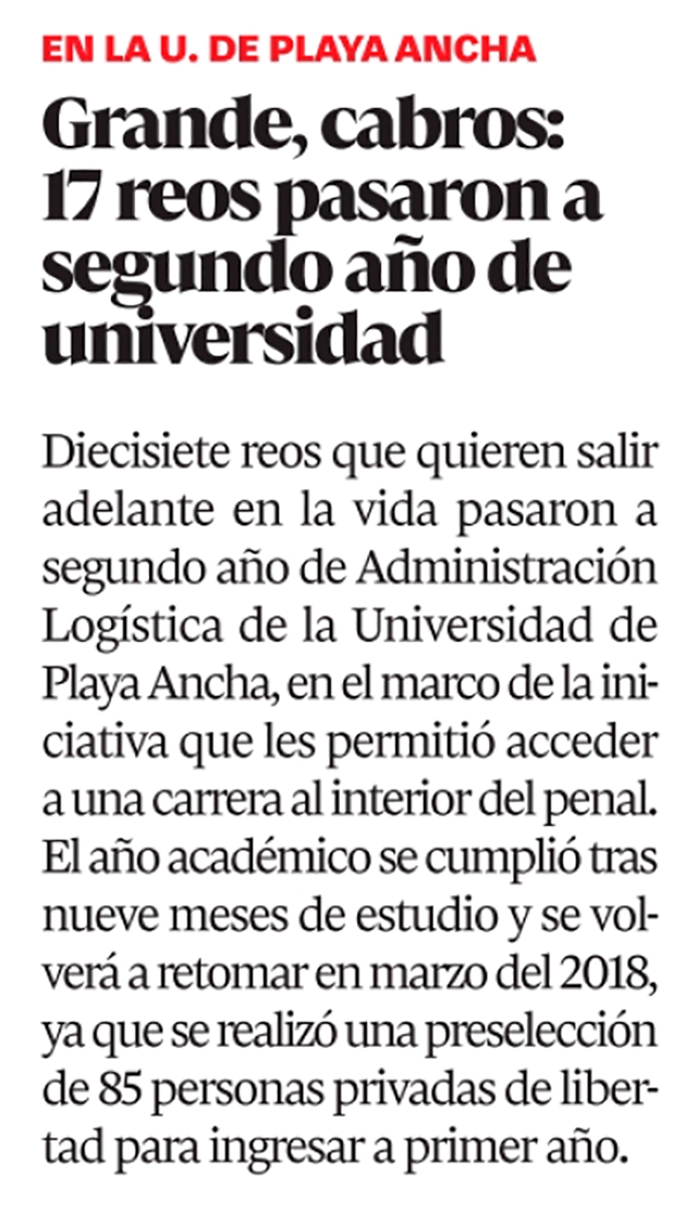 Grande, cabros: 17 reos pasaron a segundo año de universidad